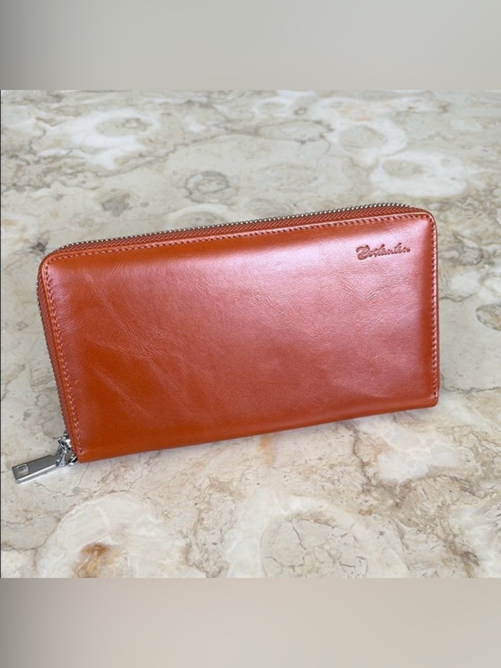 🧡Bostanen Leather Large Zip Around RFID Wallet